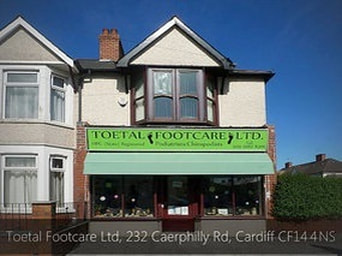 Podiatrists / Chiropodists in HEATH Birchgrove, North Cardiff, Whitchurch, Cyncoed, Lisvane, Llanishen, Penylan, Canton, Pontcanna plus stockist of extra wide fitting shoes, therapeutic shoes, diabetic footwear & comfortable footwear